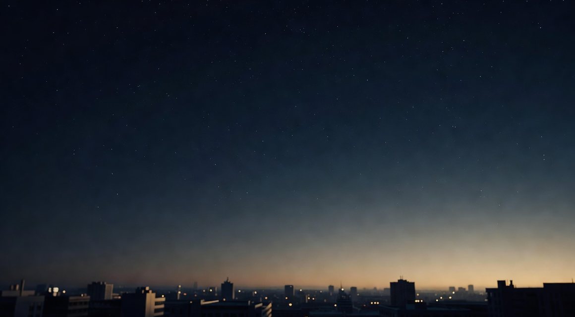 맑은 밤하늘과 도시 스카이라인 이미지 — 밤의민족 접속 예보
